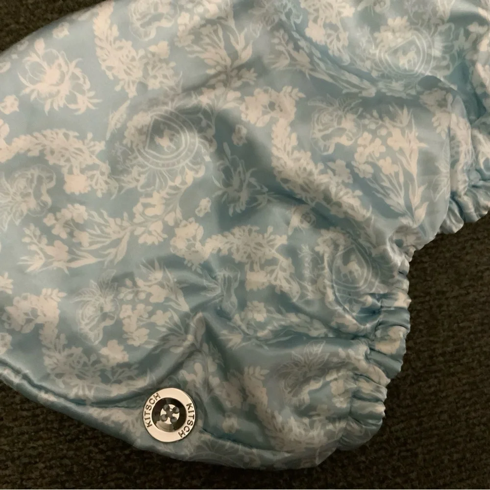 Bridgerton Inspired Toile de Blue Satin Hair Wrap Gentle Anti FrizzHair Turban